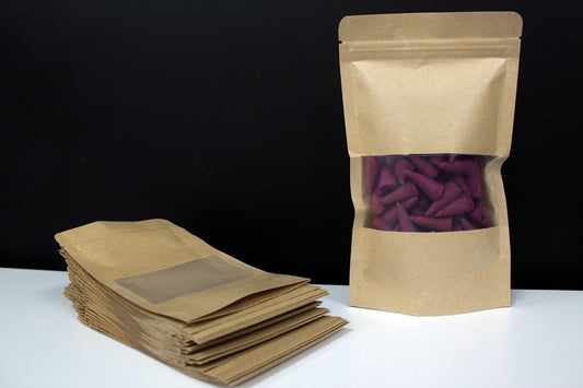 10x Kraft Window Bag 12x20 cm