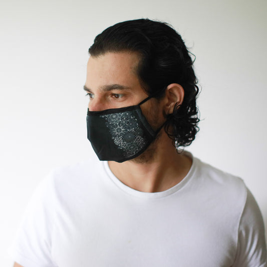 Reusable Fashion Face Covering - Black Elegance (Adult)