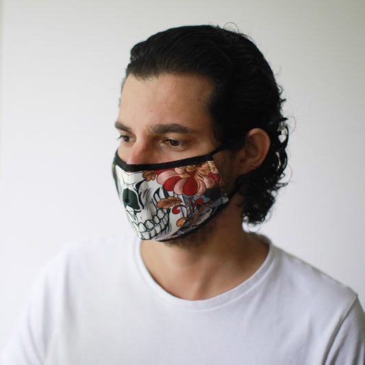 Reusable Fashion Face Covering - Colourful Calavera (Adult)