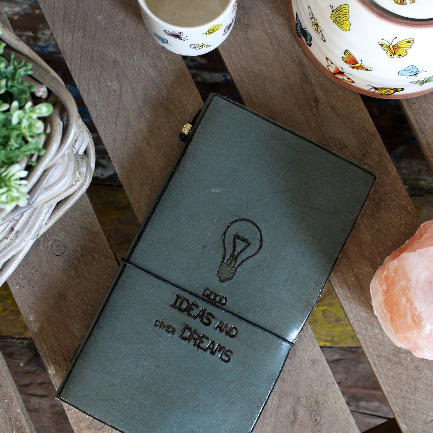 Handmade Leather Journal - Our Family Adventure Book - Brown (80 pages)