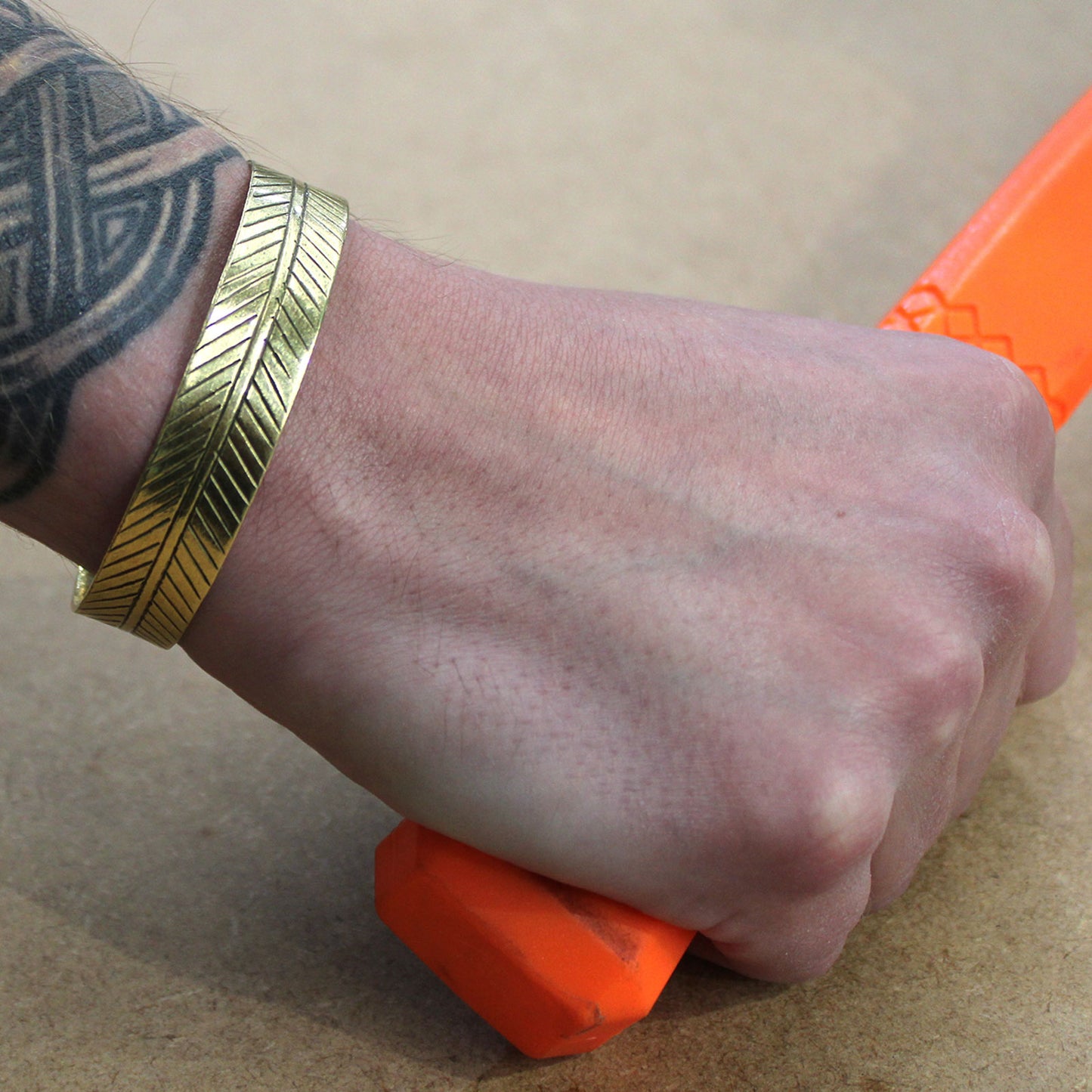 Copper Tibetan Bracelet - Slim Tribal Swirls