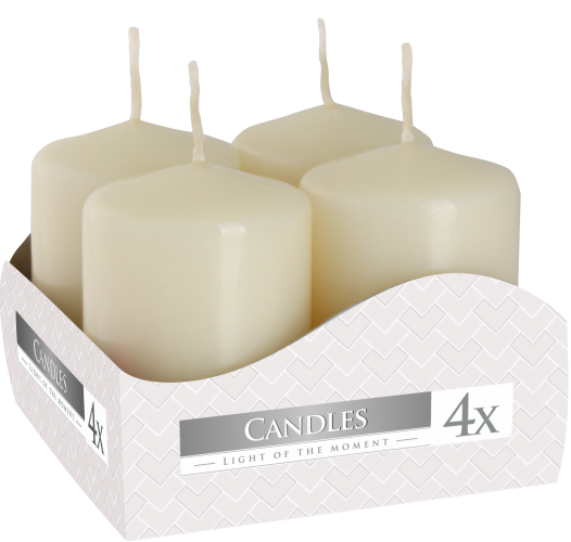 Set of Pillar Candles 40x60mm (4 pieces) - Ivory