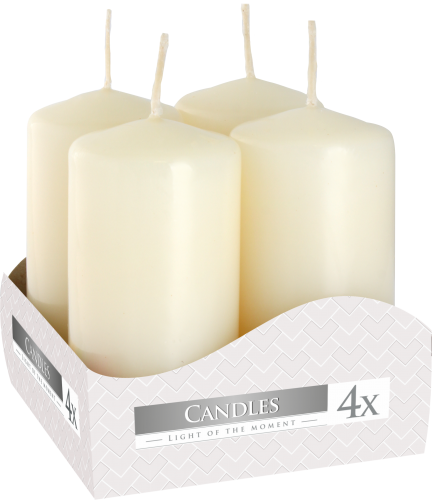 Set of Pillar Candles 40x80mm (4 pieces) - Ivory