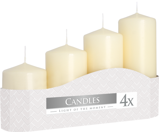 Set of Pillar Candles 50mm (4 pieces) - Ivory
