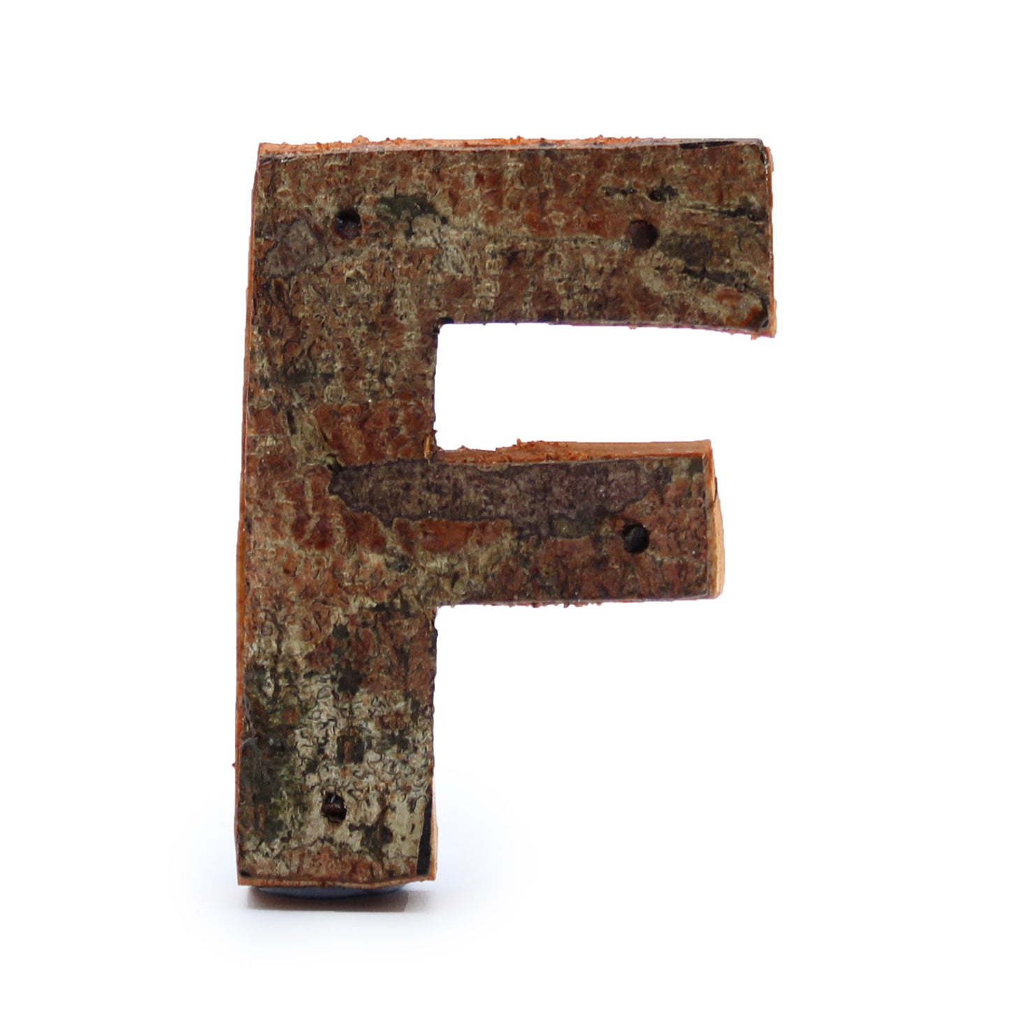 Rustic Bark Letter - "F" - 7cm