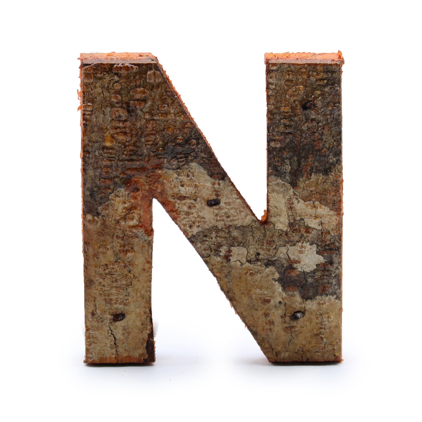 Rustic Bark Letter - "N" - 7cm