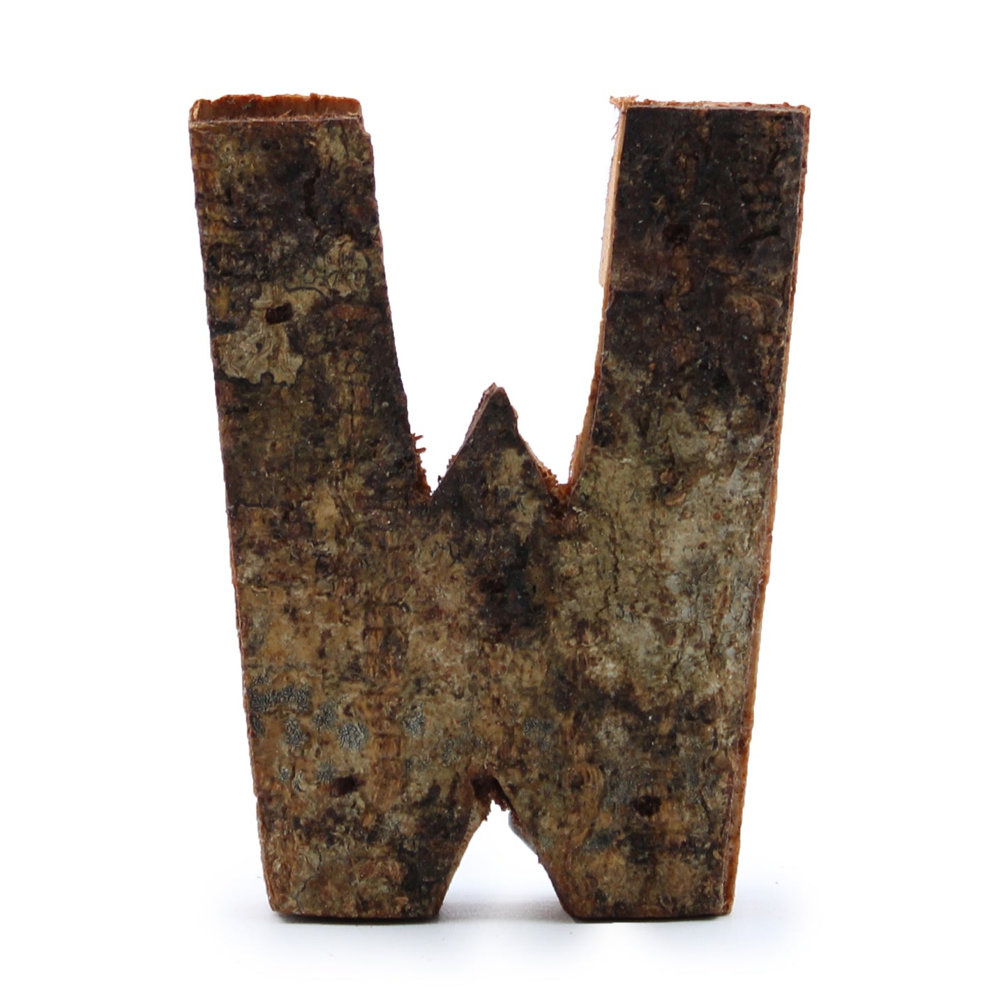 Rustic Bark Letter - "W" - 7cm