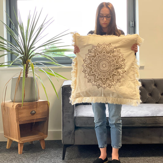 Lotus Mandala Cushion Cover - 45x45cm - bronze