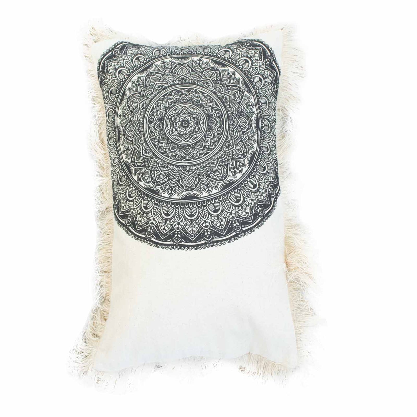 Traditional Mandala Cushion Cover - 30x50cm - black