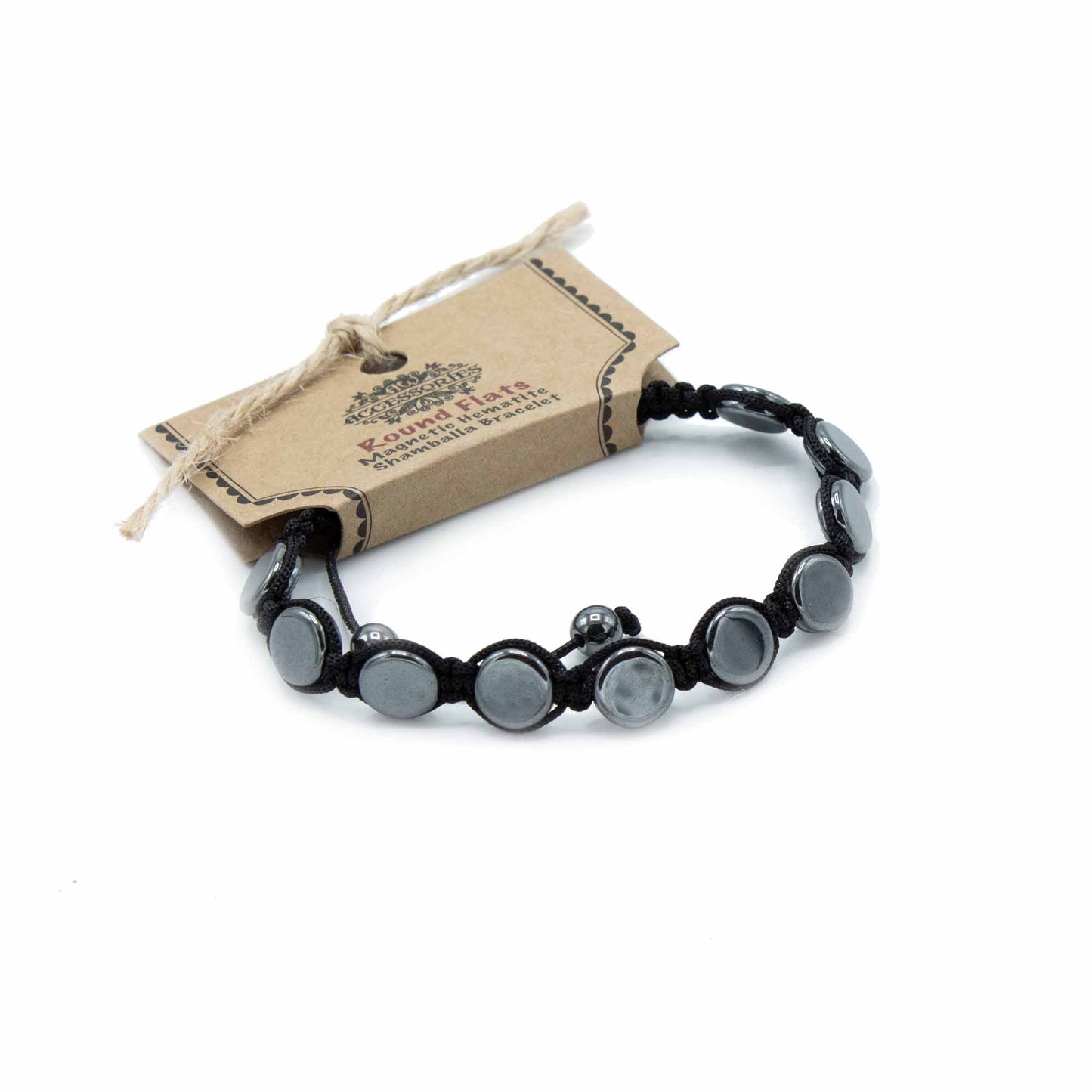 Magnetic Hematite Shamballa Bracelet - Round Flats