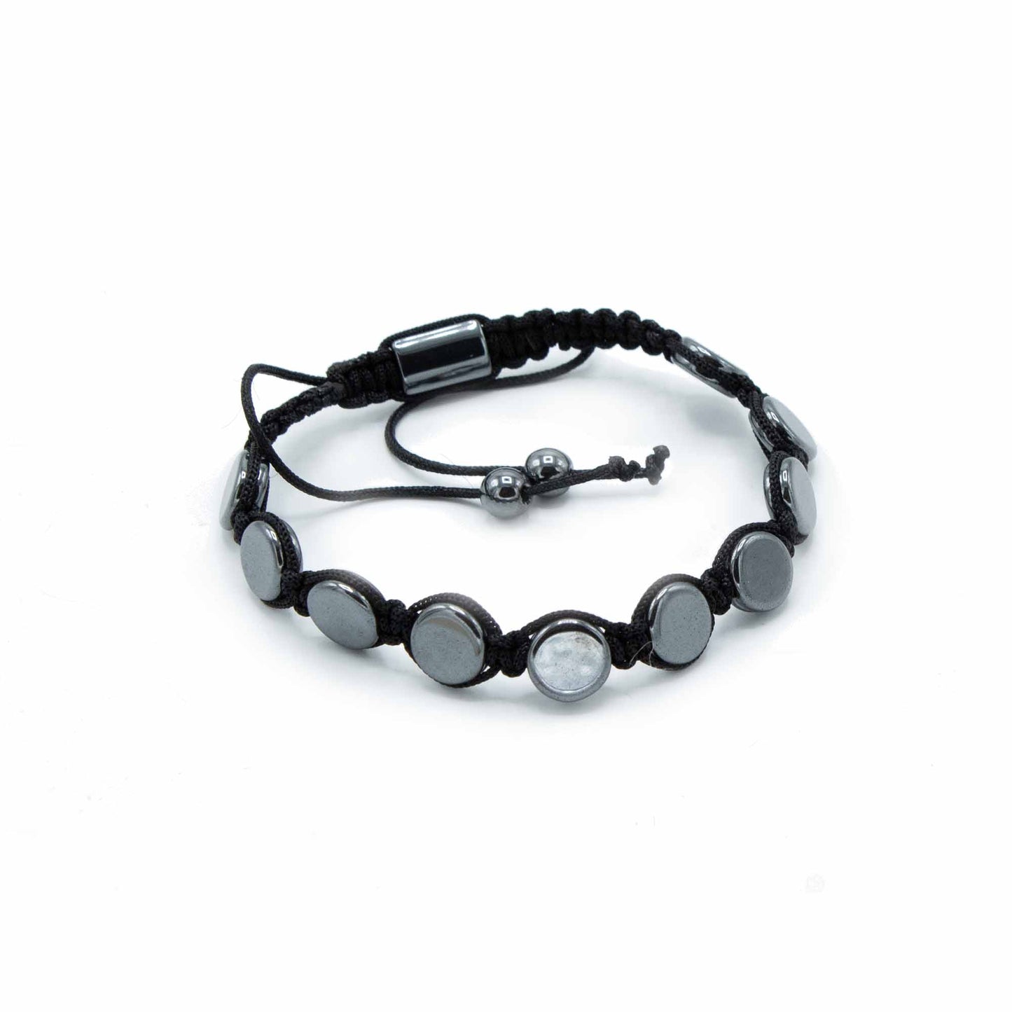Magnetic Hematite Shamballa Bracelet - Round Flats