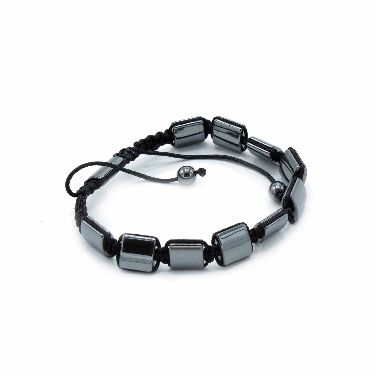 Magnetic Hematite Shamballa Bracelet - Double Cuboids