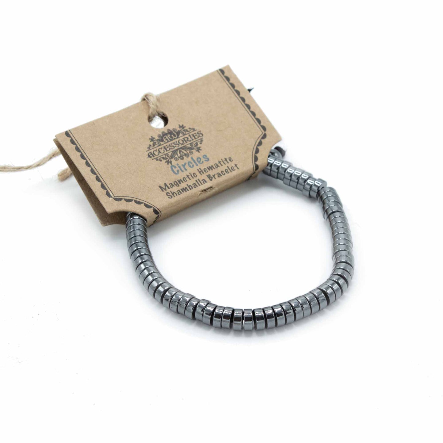 Magnetic Hematite Shamballa Bracelet - Circles