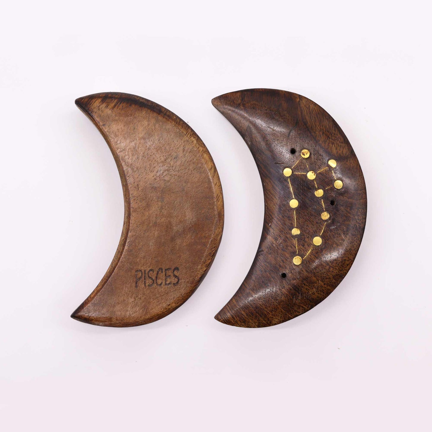 12 Pack Engraved and Brass Zodiac Sign Incense Burners - Moon