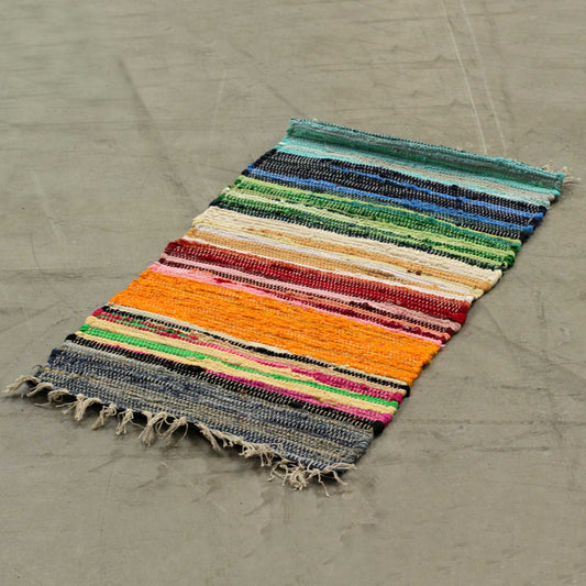 Small Rag Rug - 50x90cm - premium quality - Rainbow Colours