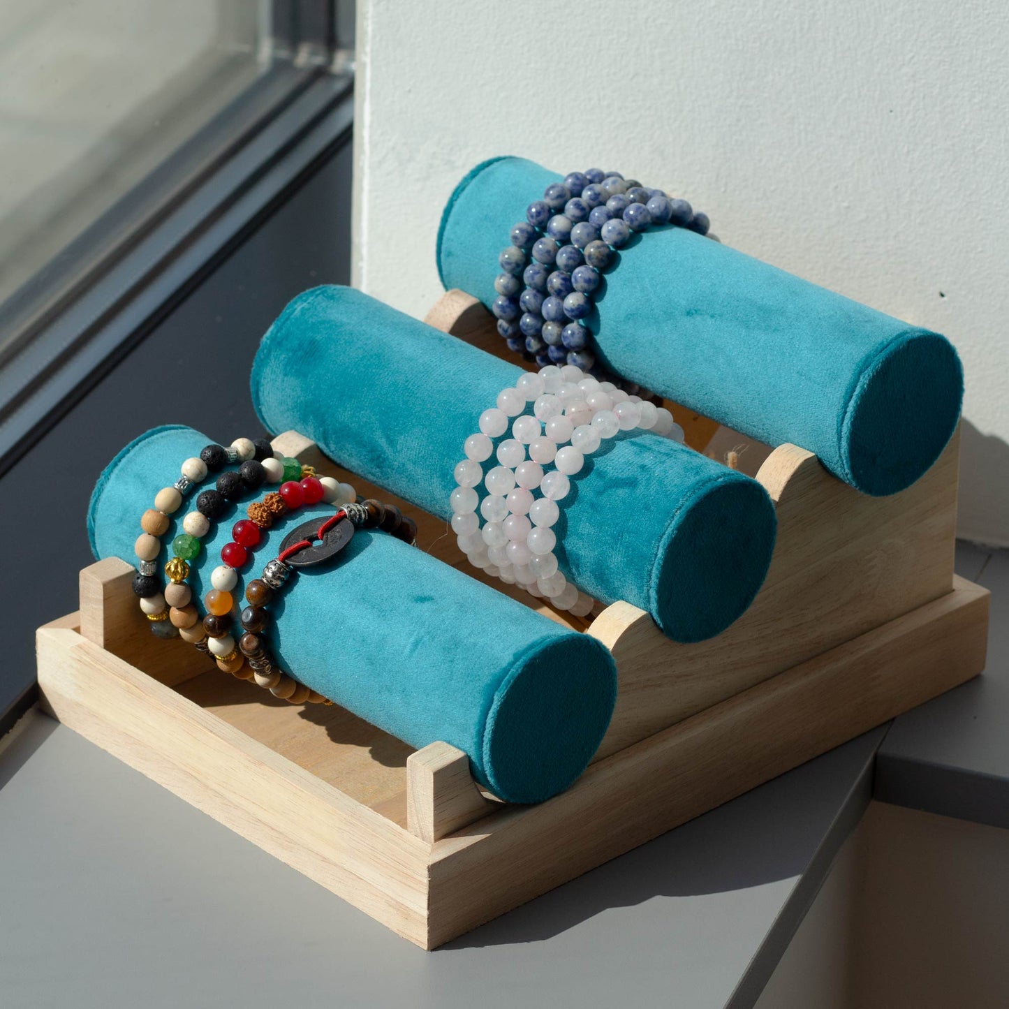 Three Bar Tiered Bangle Display 24x18x13cm