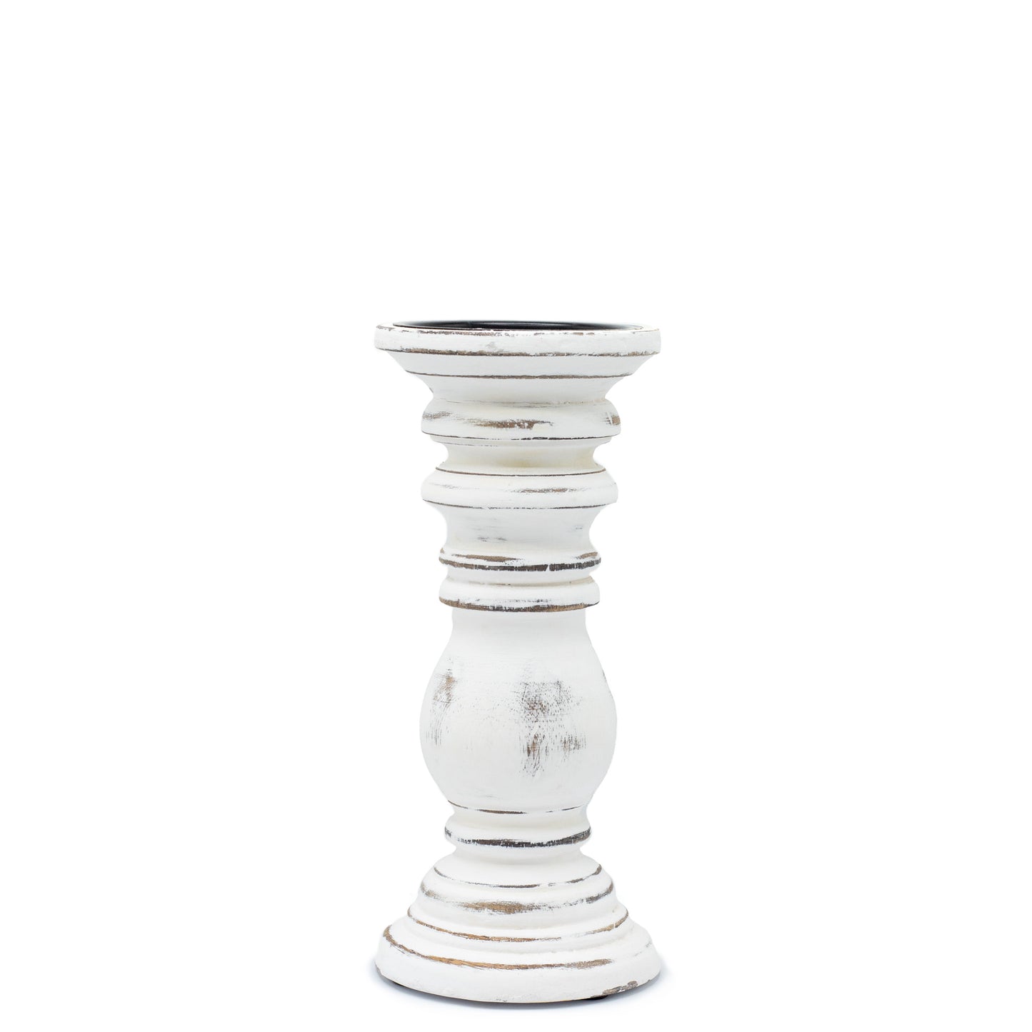 Classic Candle Stand - Whitewash - 23x10cm - Small