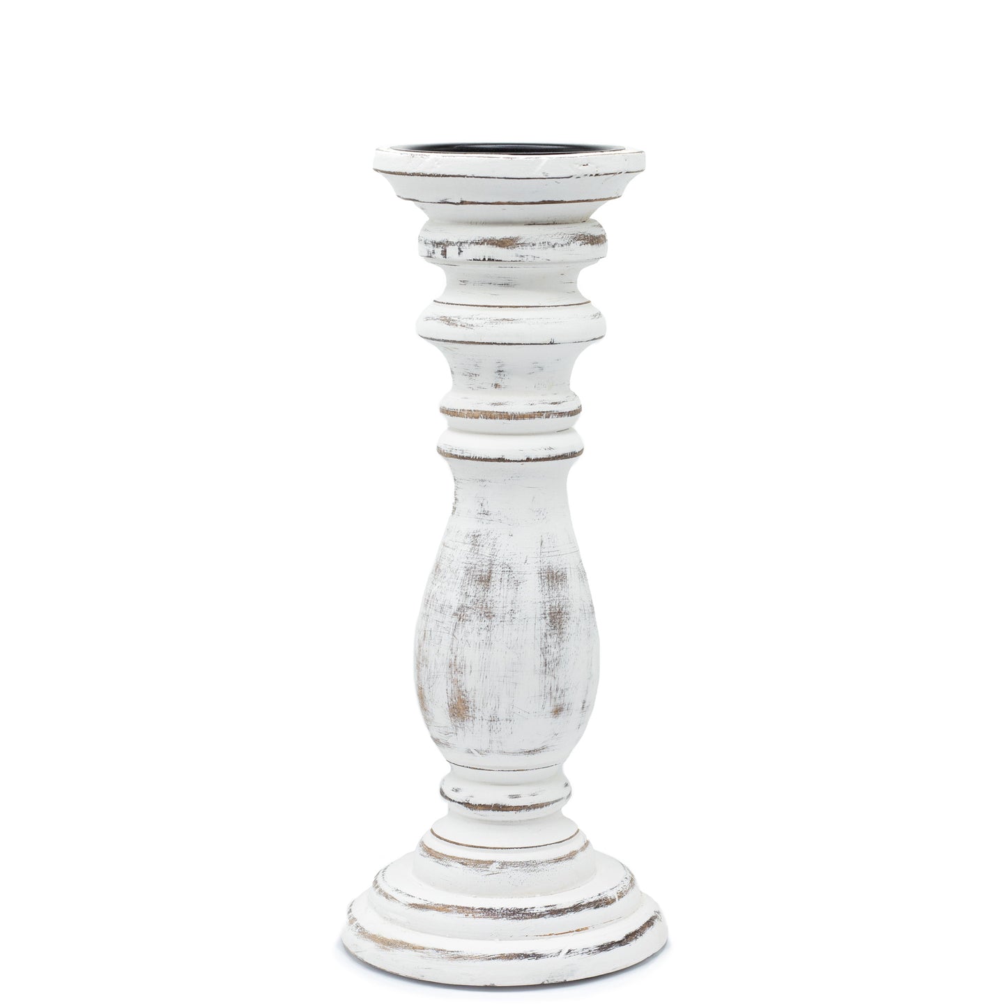 Classic Candle Stand - Whitewash - 30x10cm - Medium