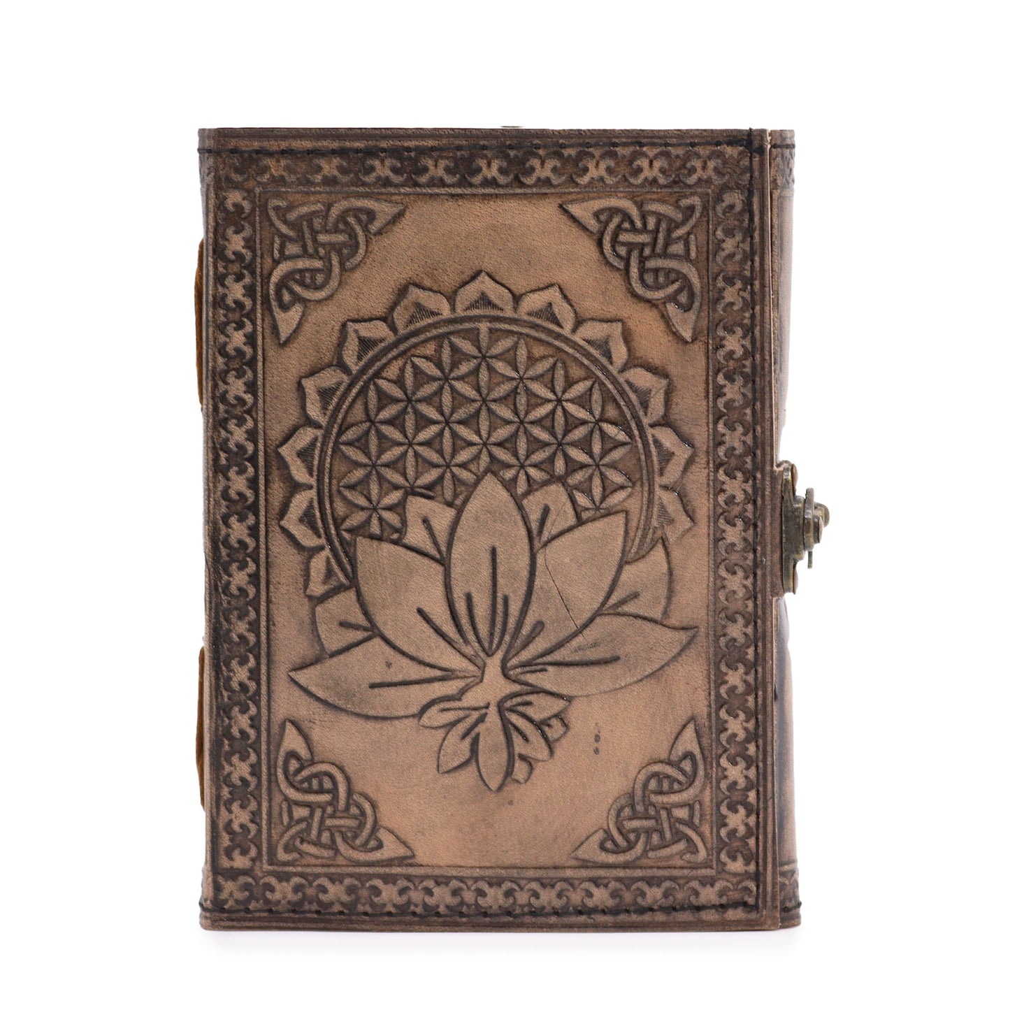 Lotus Mandala - Esoteric Notebook - Antique Grey - 200 pages Stich Edge
