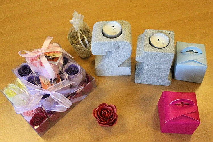 Granite Birthday Number Tealight Holder - No.5