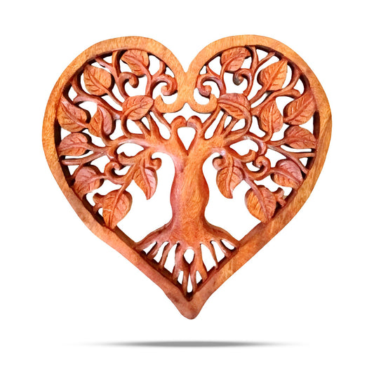 Heart Decorative Wooden Tree of Life Panel 40cm