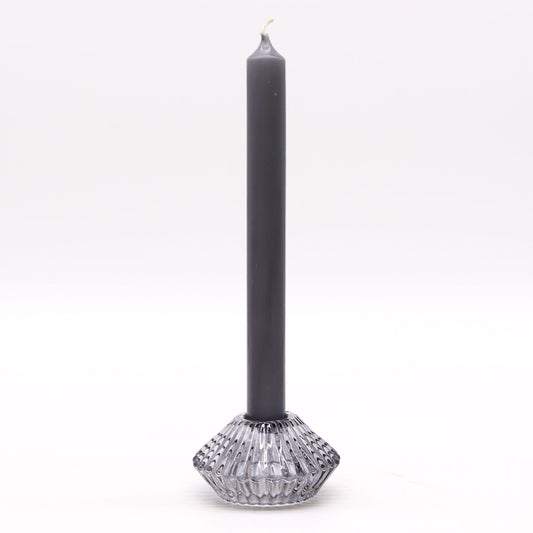 Set of 2  Flower Flip Dinner Candle / Tealight Holder -  Midnight Grey