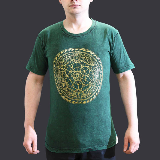Small Stone Washed T-Shirt - Chakra - Green