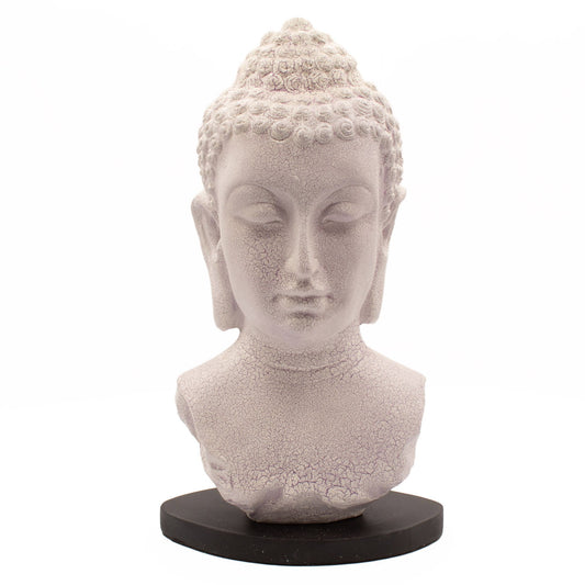 Buddha Bust Lamp Lavender Crackle - Oval Stand