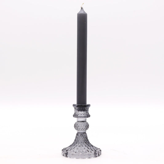 Set of 2 Vintage Dinner Candle Holder - - Midnight Grey