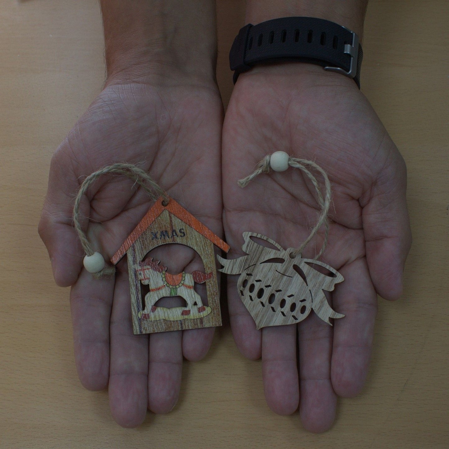 Christmas Wooden Craft Decoration - Bell (Pack of 2)