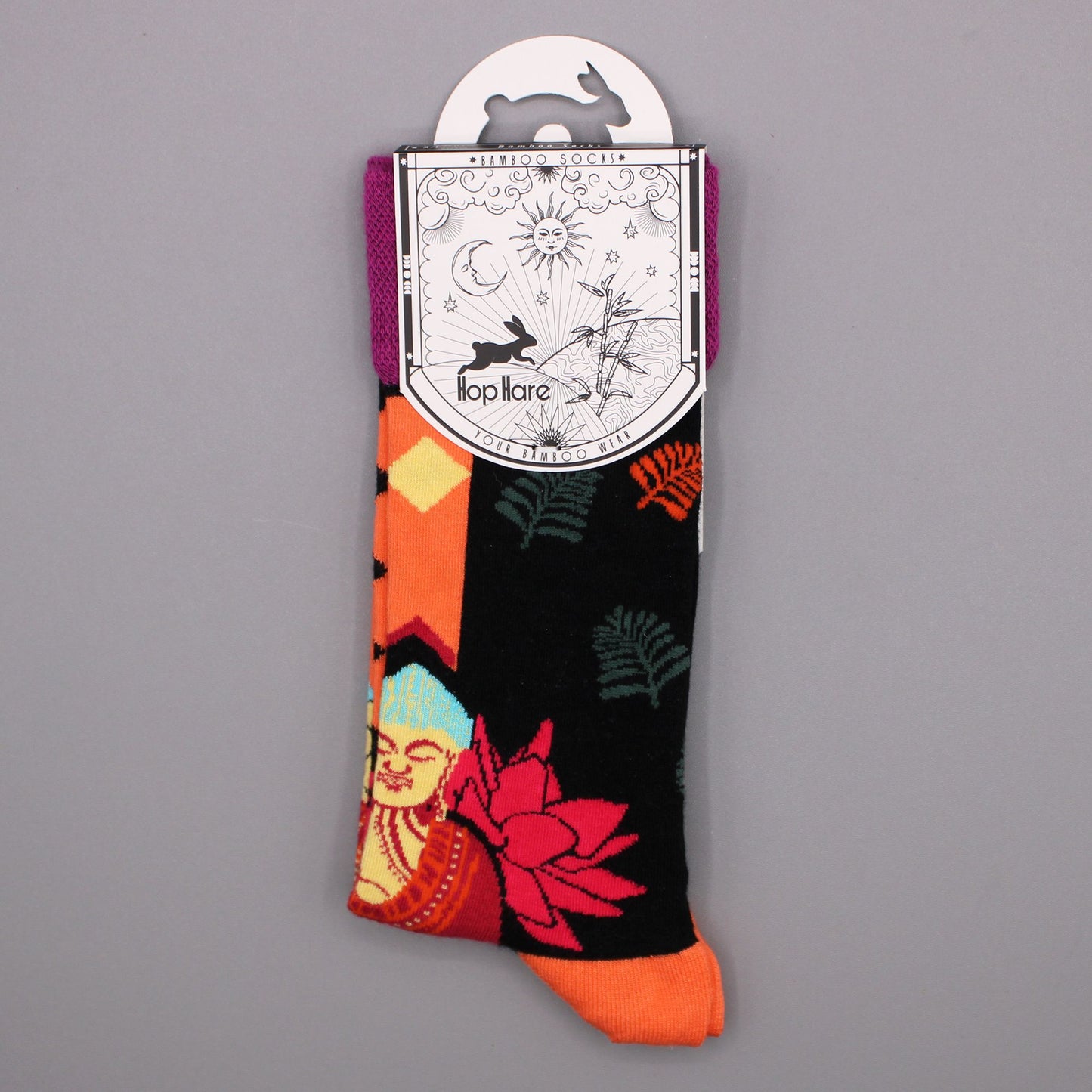 Hop Hare Bamboo Socks (36-40) - Pink Buddha & Lotus