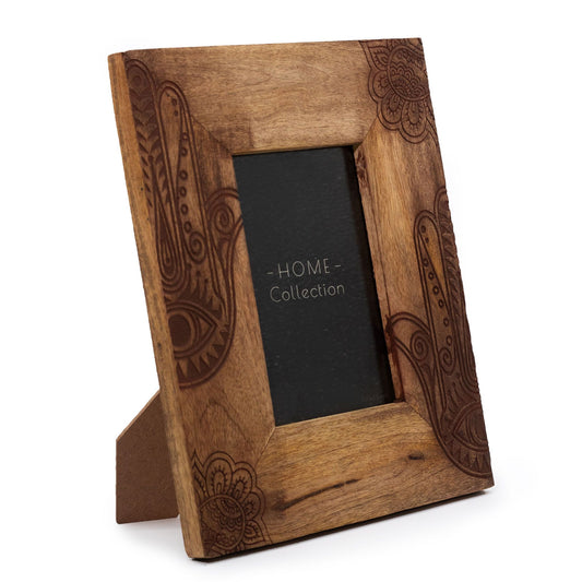 Medium Mango Wood Picture Frame (6x4in / 10x15cm Photo) - Hansa - Black