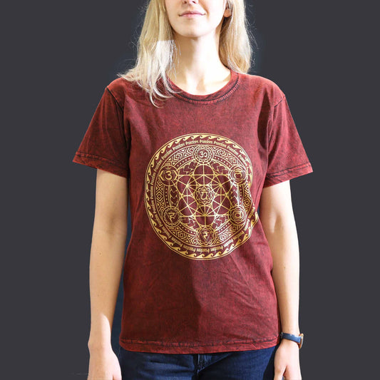Small Stone Washed T-Shirt - Chakra - Maroon