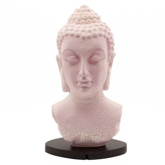 Buddha Bust Lamp Cherry Crackle - Oval stand