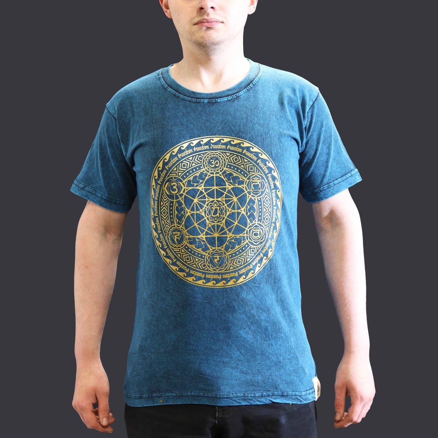 Small Stone Washed T-Shirt - Chakra - Blue