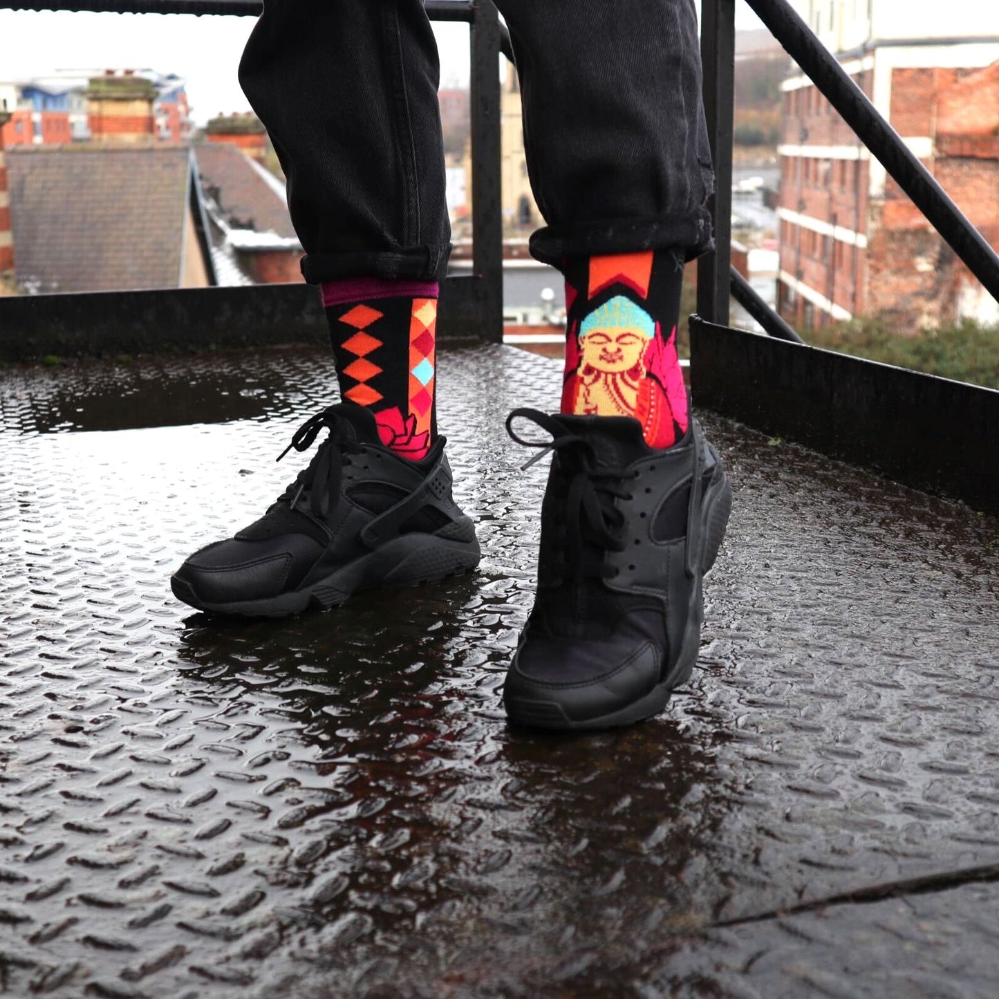 Hop Hare Bamboo Socks (36-40) - Pink Buddha & Lotus