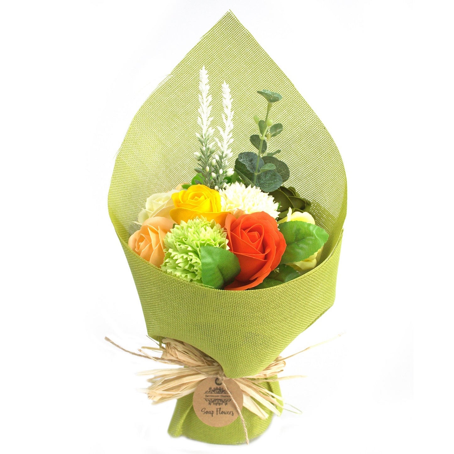 Standing Soap Flower Bouquet - Green Yellow