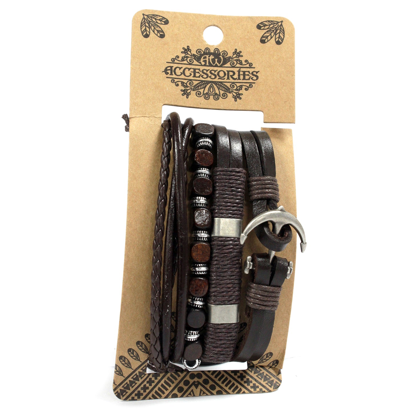 Masculine Bracelet Sets - Metal & Leather (asst)