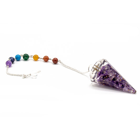 Orgonite Power Chakra Pendulum - Amethyst