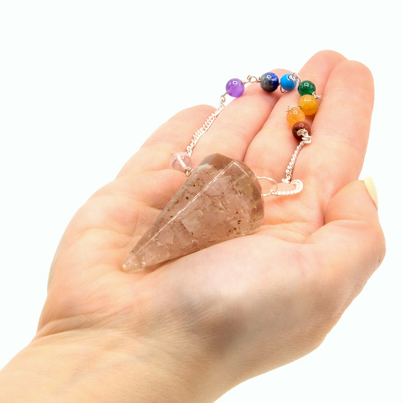 Orgonite Power Chakra Pendulum - Rose Quartz