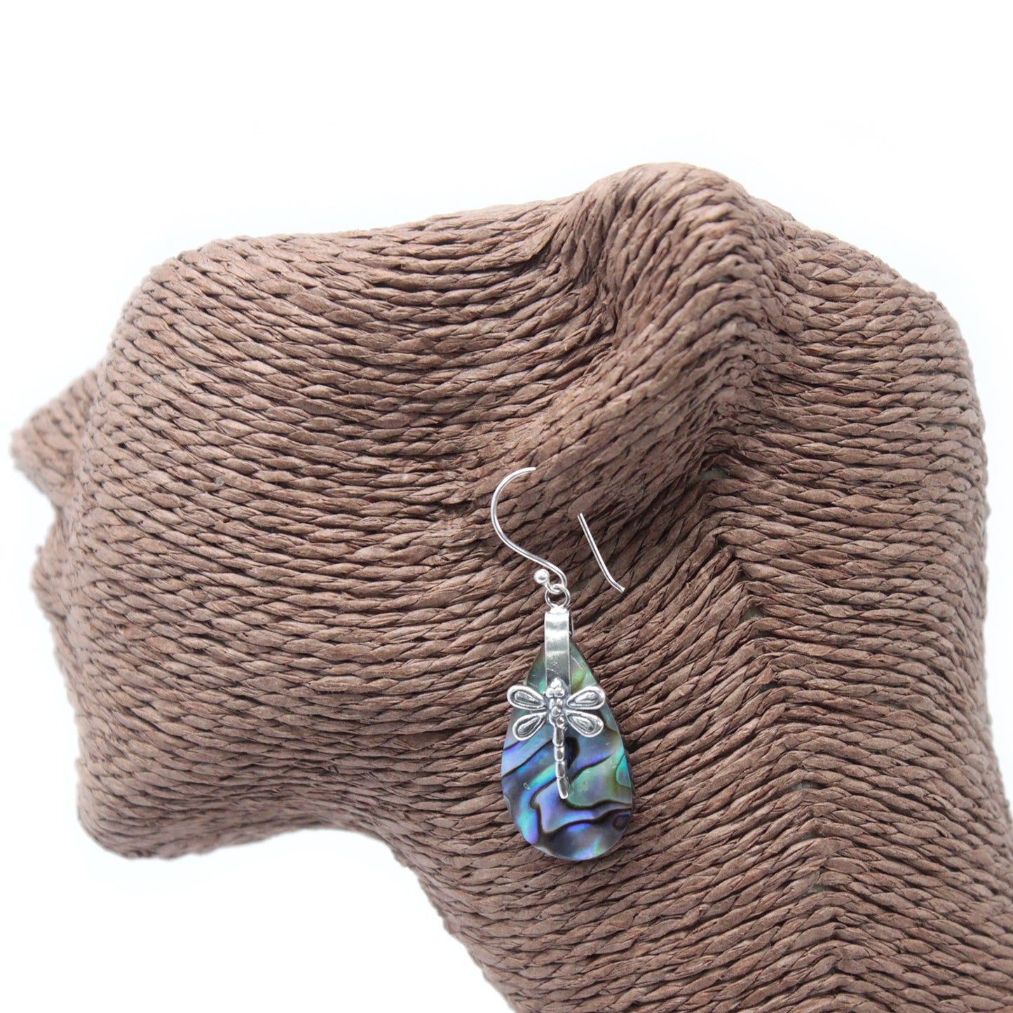 Shell & Silver Earrings - Dragonflies - Abalone