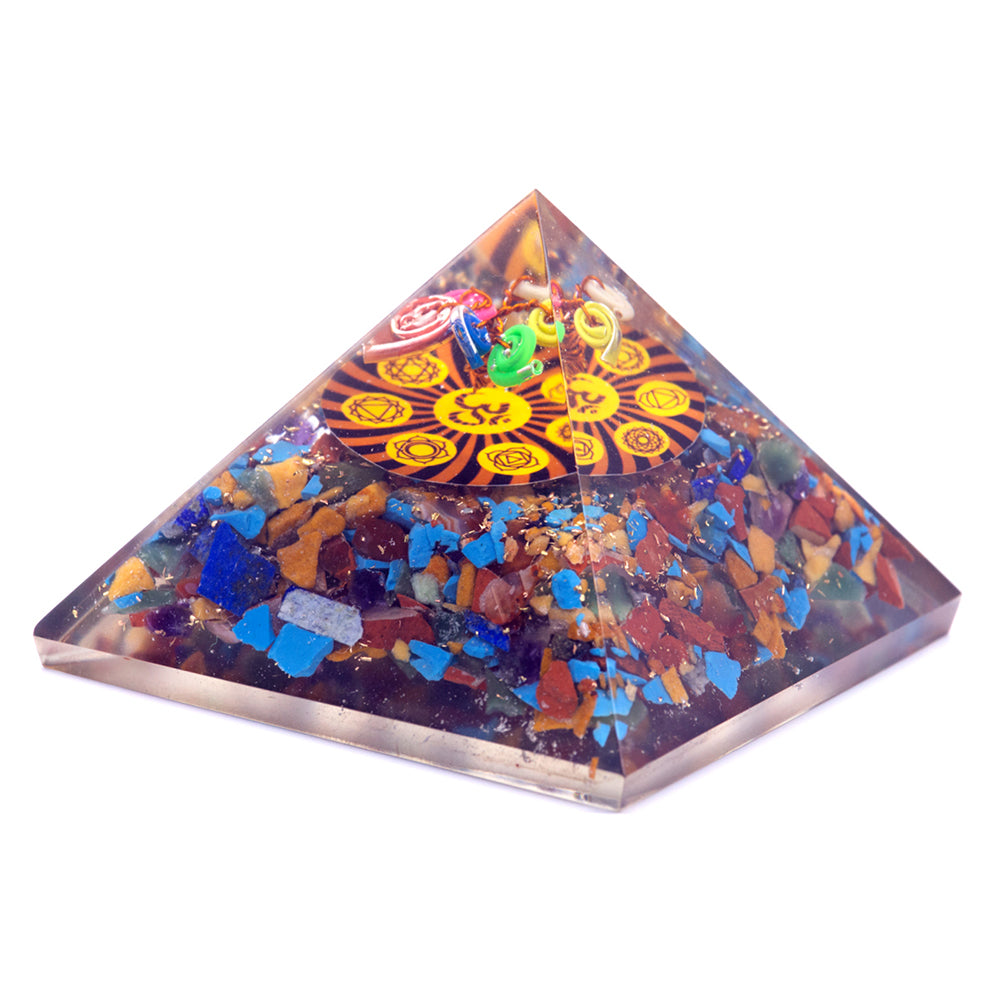 Orgonite Pyramid - Om Chakra - 70 mm