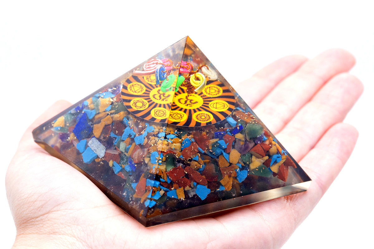 Orgonite Pyramid - Om Chakra - 70 mm