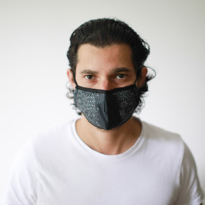 Reusable Fashion Face Covering - Black Elegance  (Adult)
