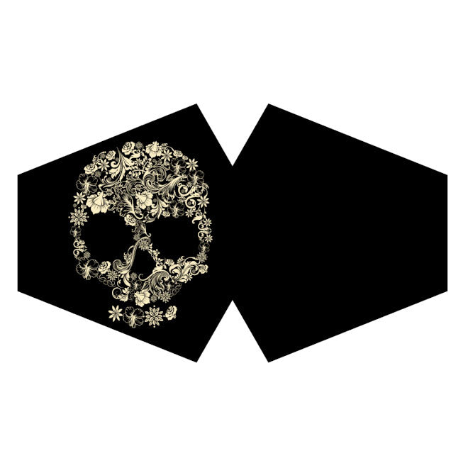 Reusable Fashion Face Covering - Flower Skull (Adult)