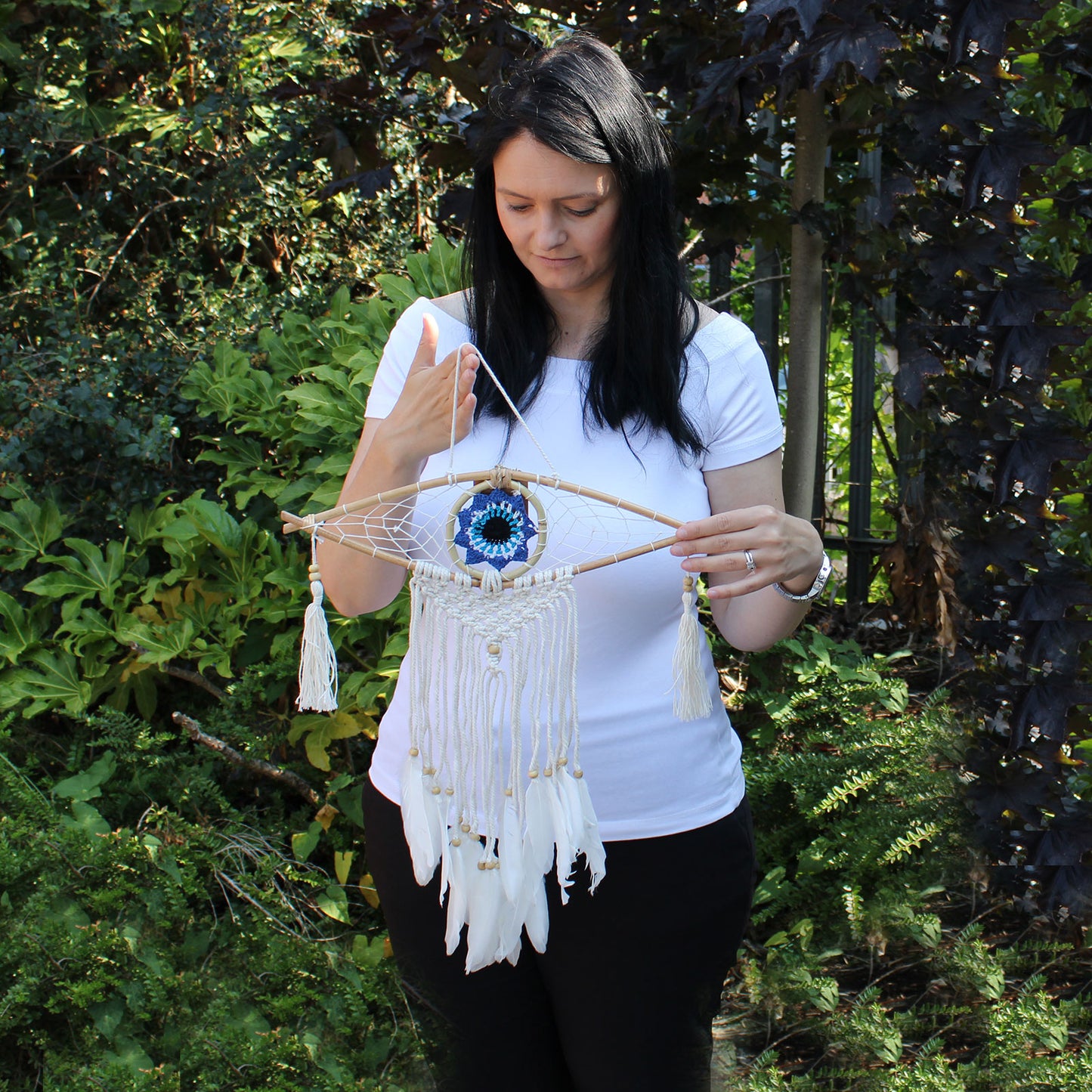 Protection Dream Catcher - Sm Macrame Eye Assorted Colours