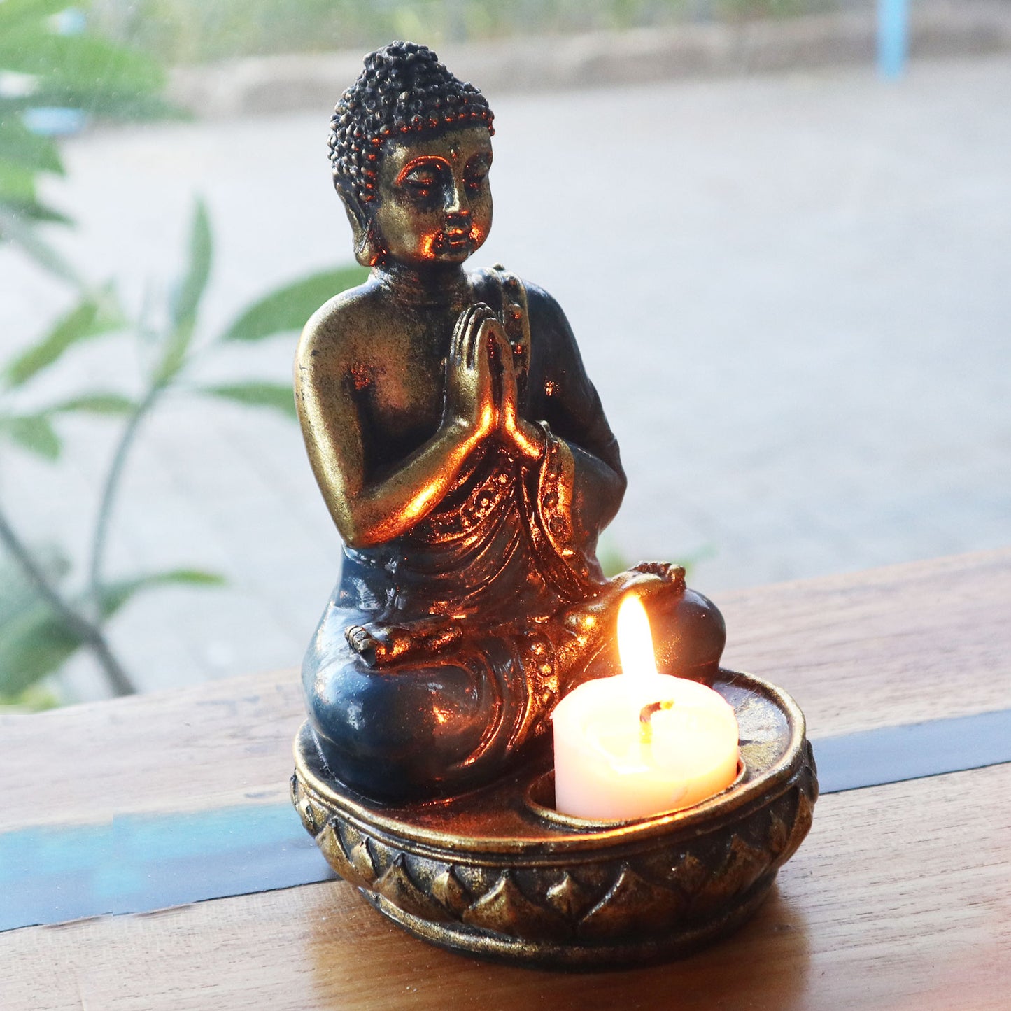 Buddha Candle Holder - Red - Medium