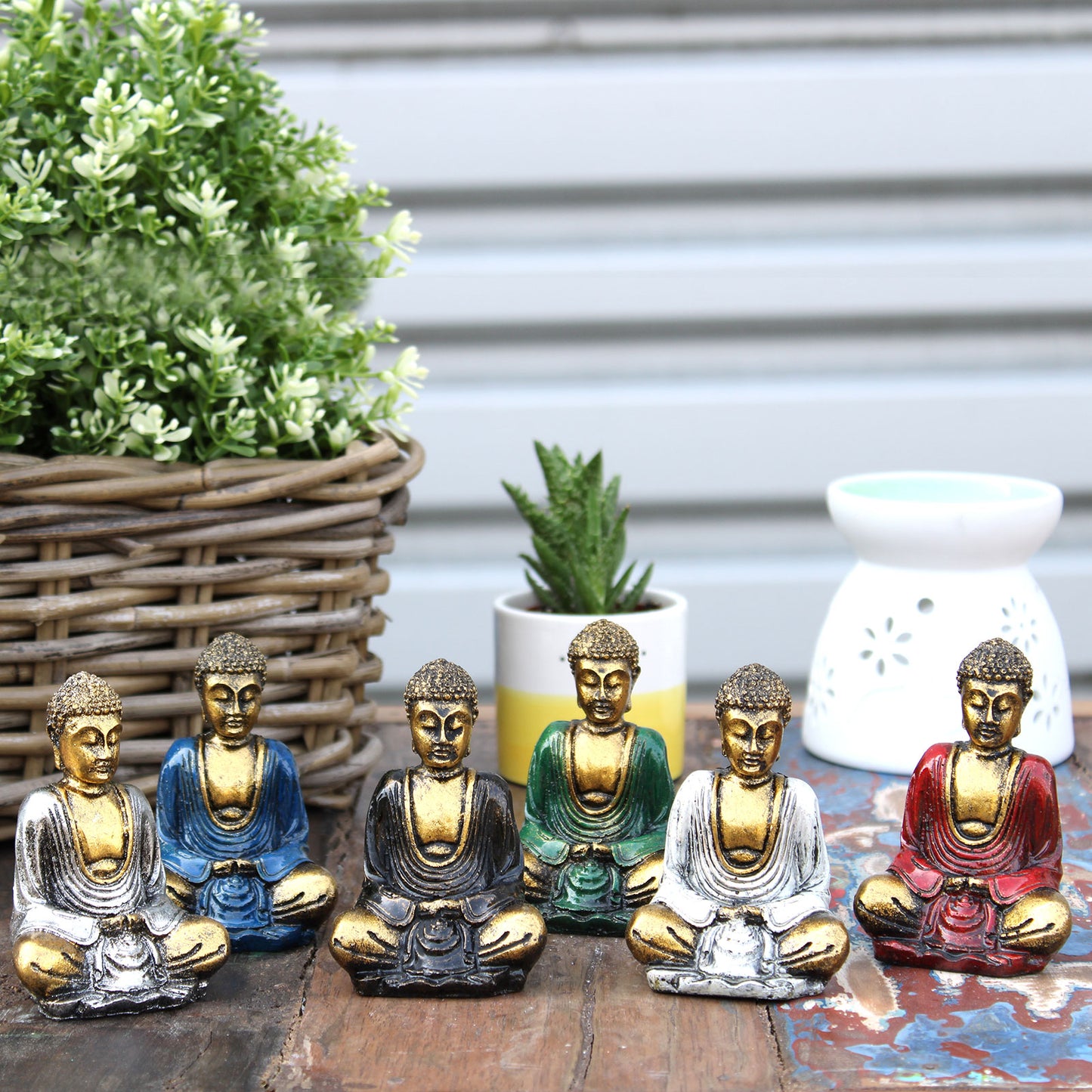 Gold Mini Buddha - 6 Pack (Assorted Colours)