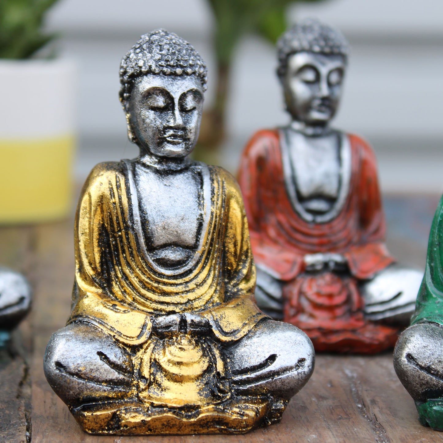 Silver Mini Buddha - 6 Pack (Assorted Colours)