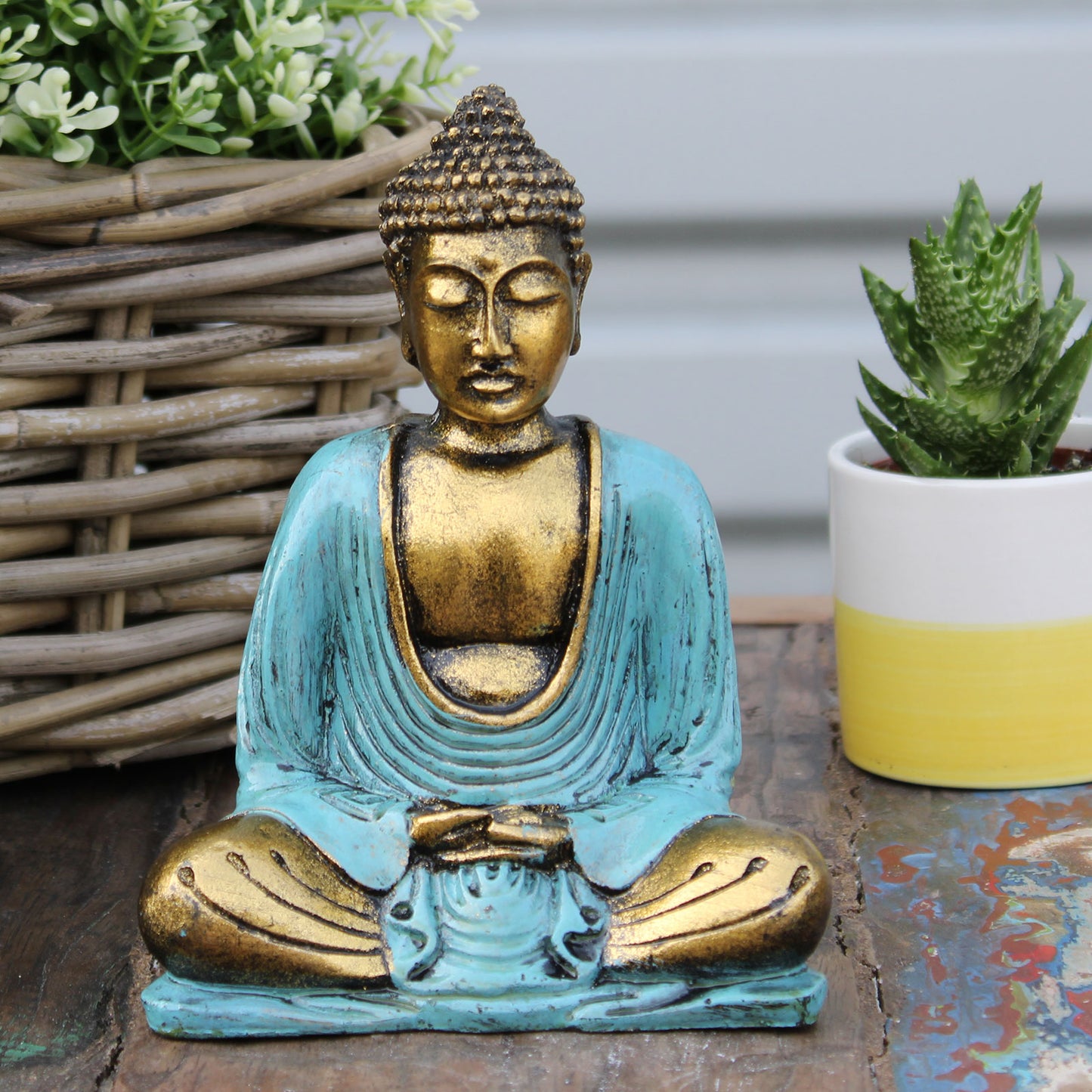 Teal & Gold Buddha - Medium